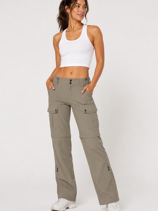 Prana Pants - Prana Halle Hiking Pants Rollup and Convertible Size 4 Khaki Removable Pant Leg